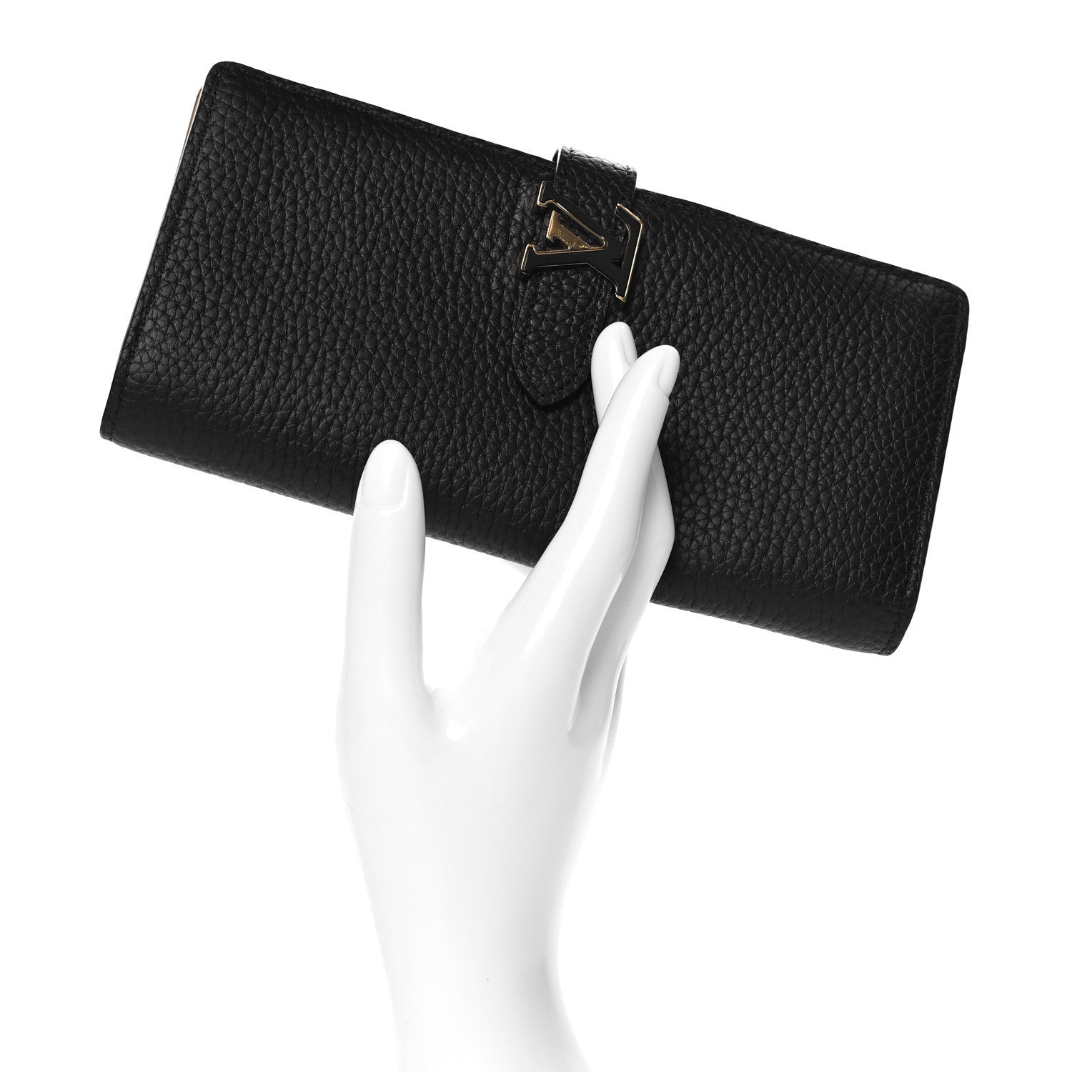 Louis Vuitton Taurillon LV Vertical Capucines Wallet Black Arizona 2 of 6