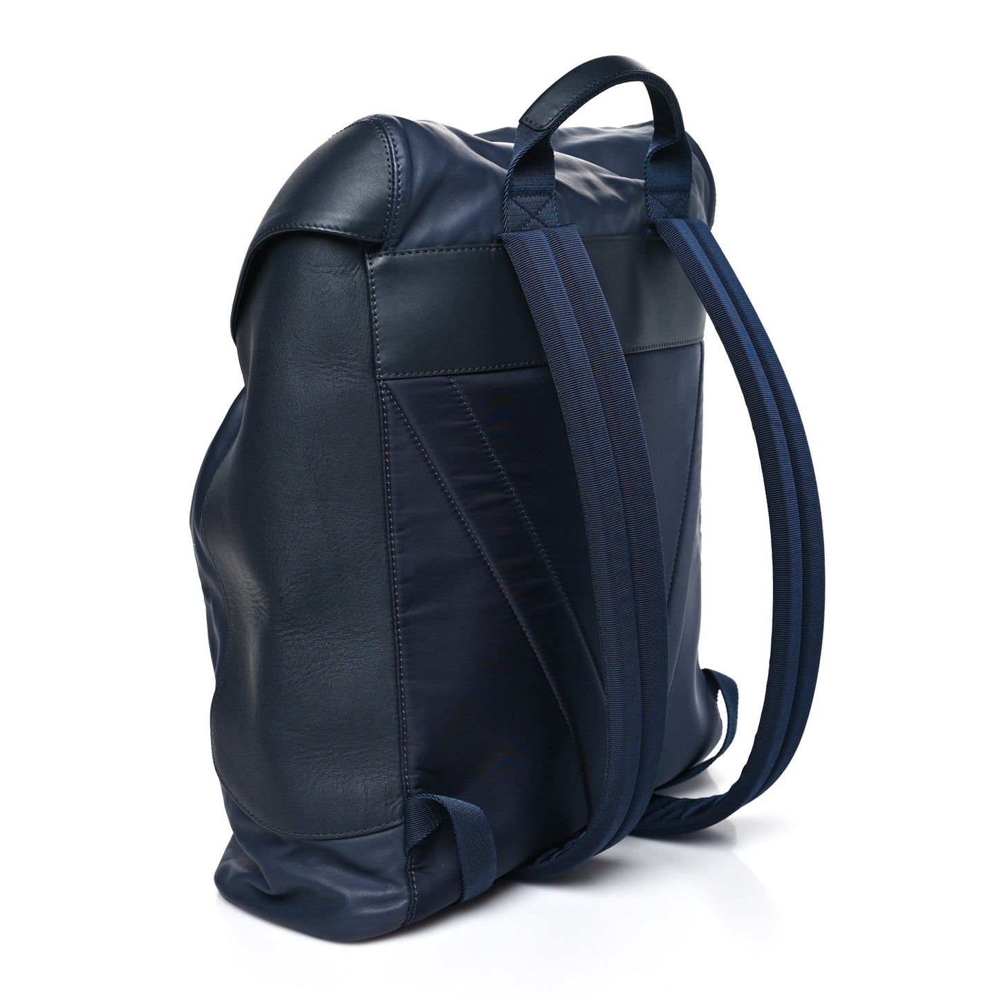 Calfskin Nylon V Line Pulse Backpack Navy