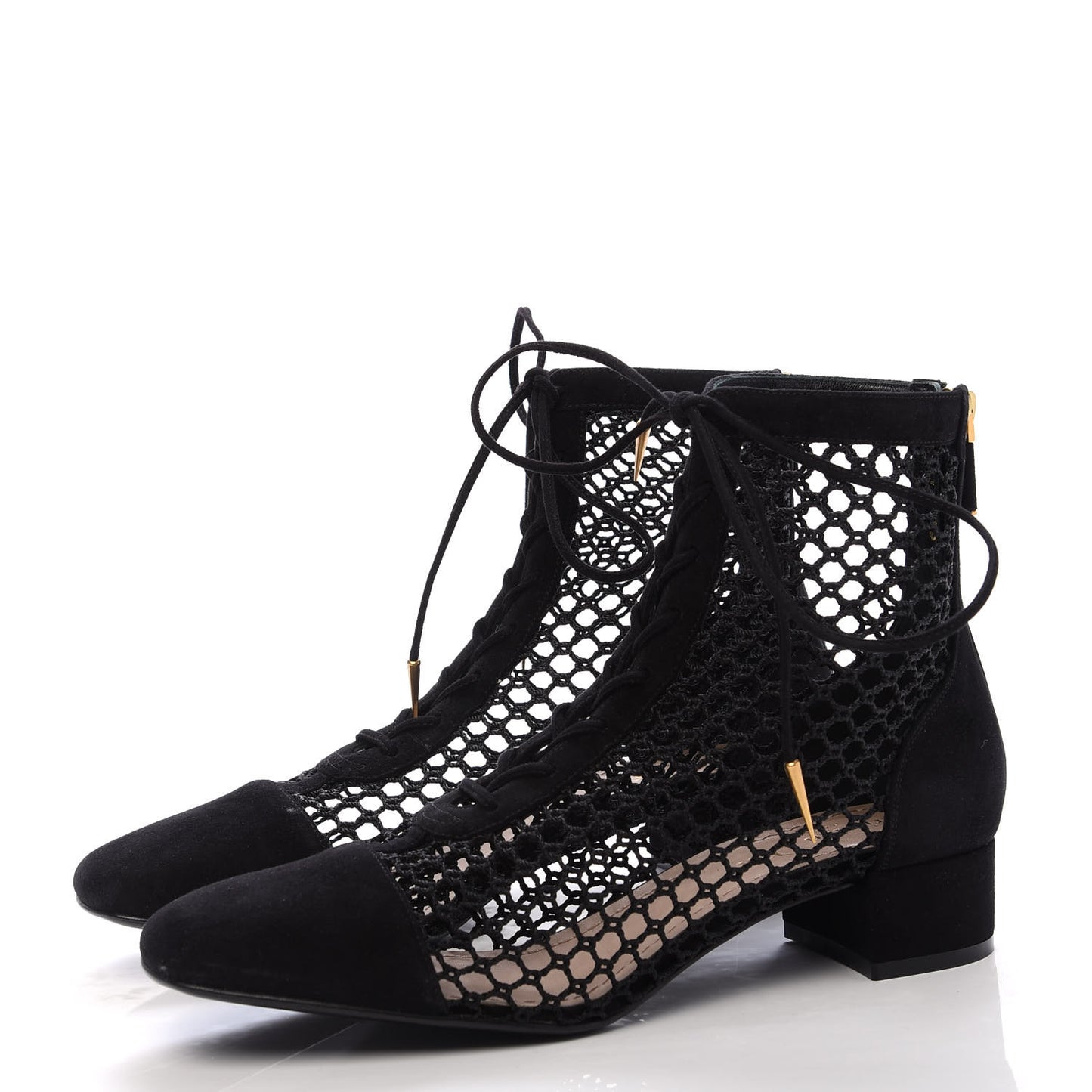 Suede Resille Naughtily-D 30mm Ankle Boots 38 Black