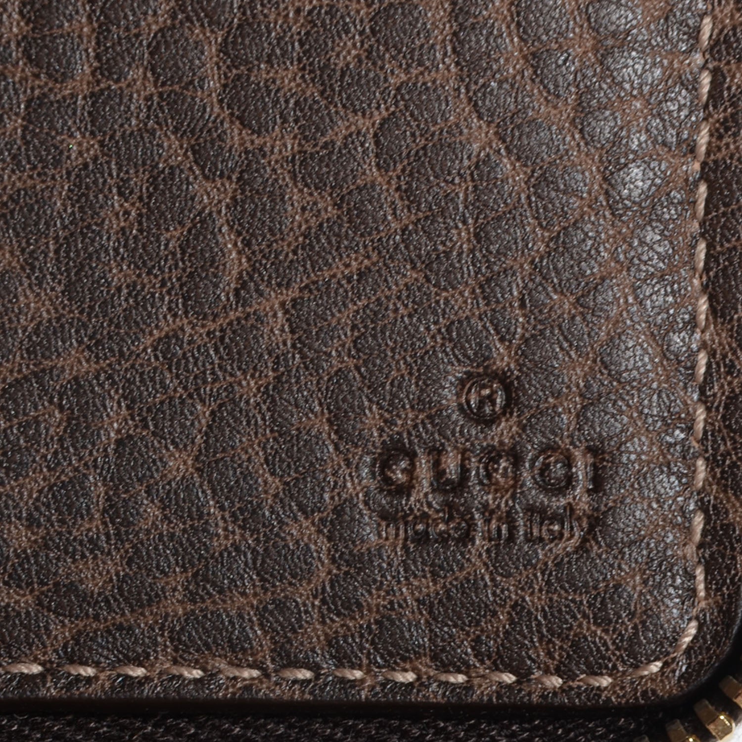 Gucci Monogram Bamboo Zip Around Compact Wallet Brown 6 of 7
