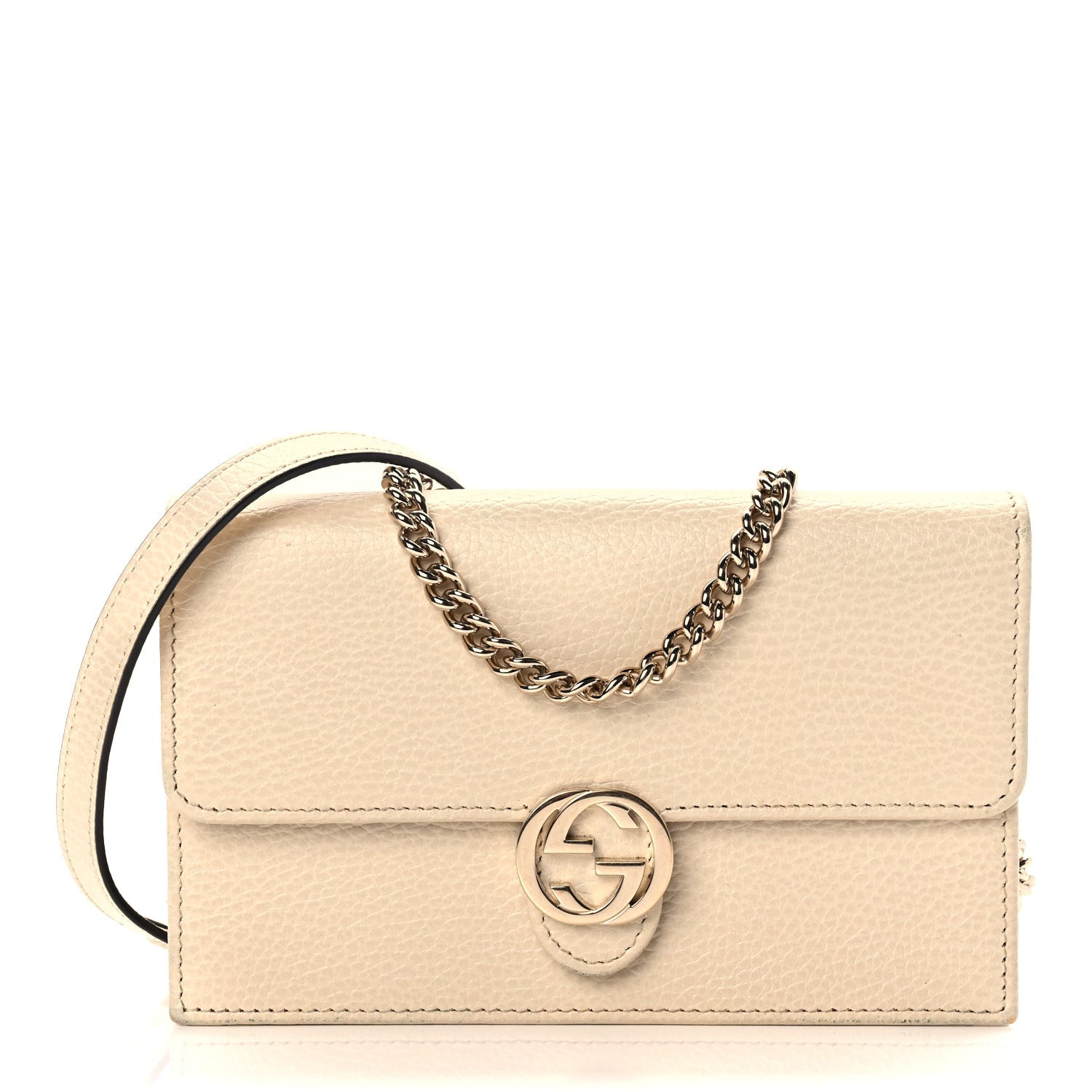 Gucci Dollar Calfskin Interlocking G Chain Wallet Ivoire 1 of 10