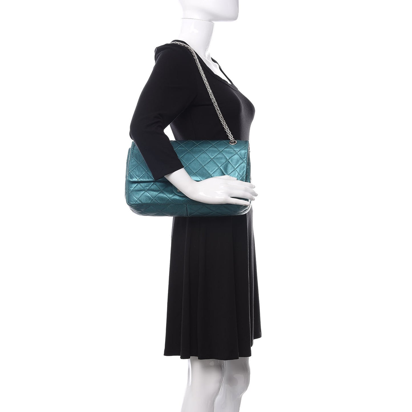 Metallic Calfskin Quilted 2.55 Reissue 227 Flap Turquoise