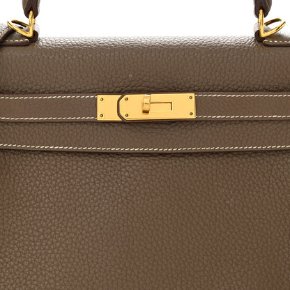 Hermes Taurillon Clemence Kelly Retourne 28 Etoupe 7 of 15