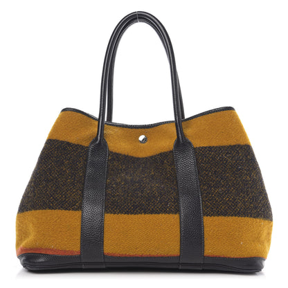 Hermes Wool Rocabar Garden Party Tote 36 MM Orange Black 1 of 11