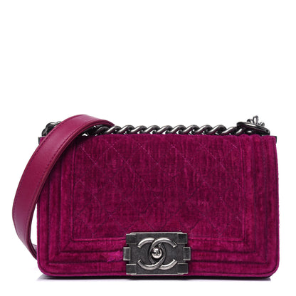 Chanel Velvet Quilted Small Boy Flap Fuchsia 1 of 4