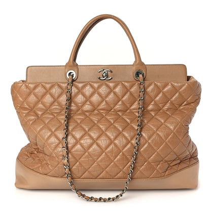 Chanel Aged Calfskin Quilted Be CC Tote Beige 1 of 9