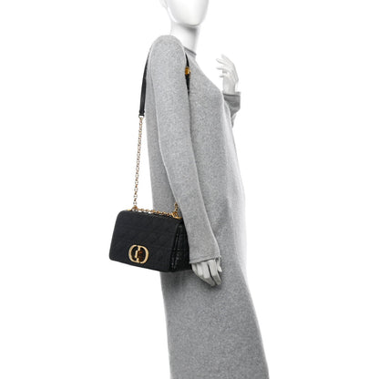 Christian Dior Calfskin Cannage Medium Caro Bag Black 2 of 7
