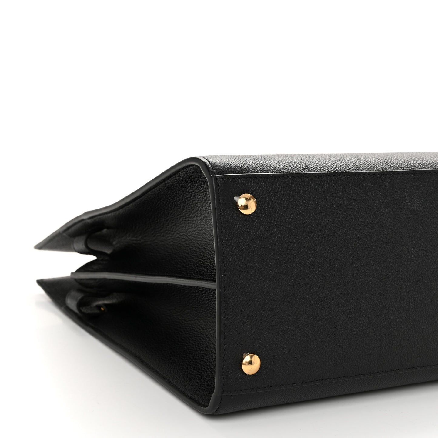 Grainy Calfskin Large Title Tote Black