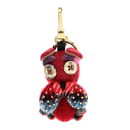 Burberry Calfskin Wool Cashmere Studded Seymour The Bulldog Bag Parade Red 1 of 4