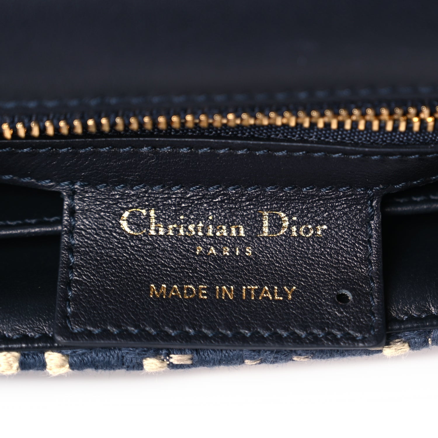 Christian Dior Fabric Macrocannage Woven Medium Caro Bag Blue White 5 of 9
