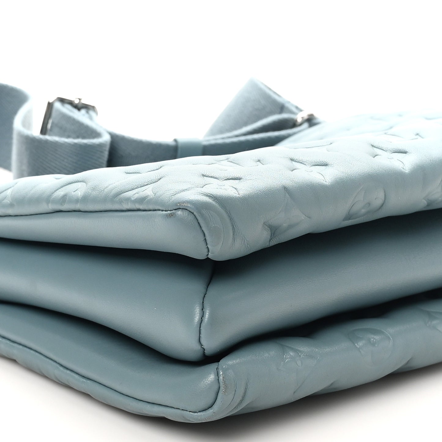 Lambskin Embossed Monogram Coussin PM Blue Glacier