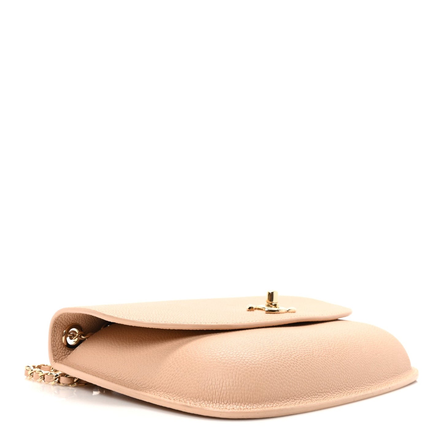 Caviar Mini Chain Flap Bag Beige