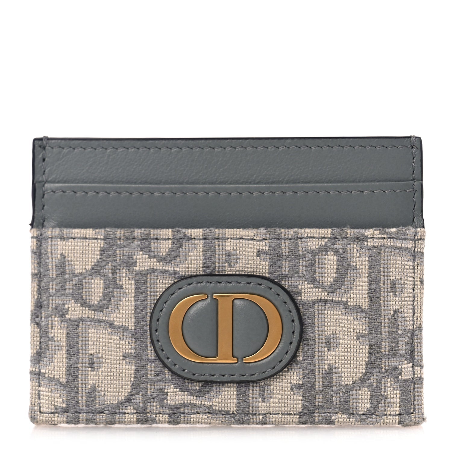 Christian Dior Oblique Calfskin 30 Montaigne Freesia Card Holder Grey 1 of 9
