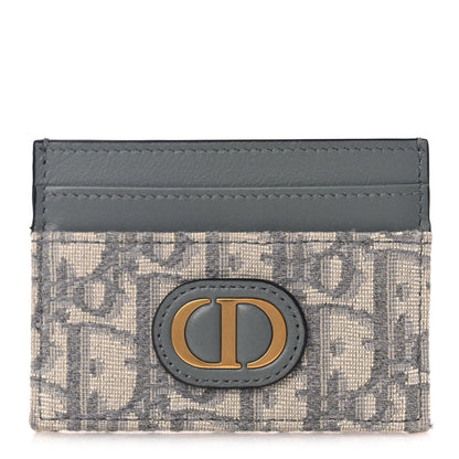 Christian Dior Oblique Calfskin 30 Montaigne Freesia Card Holder Grey 1 of 9