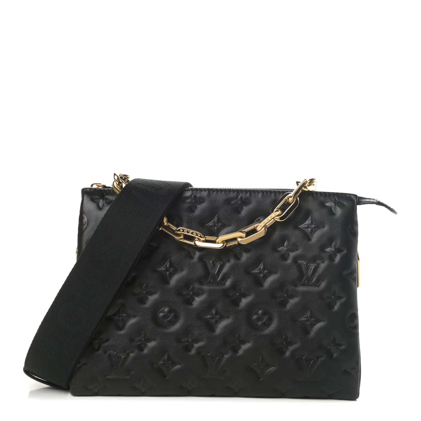 Lambskin Embossed Monogram Coussin PM Black