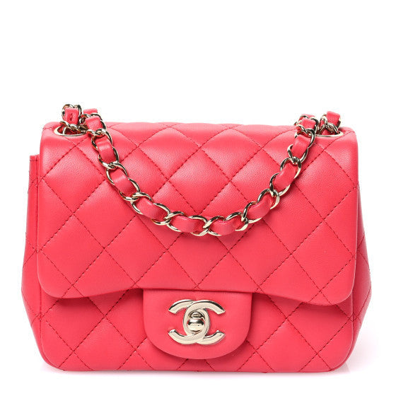 Chanel Lambskin Quilted Mini Square Flap Dark Pink 1 of 1