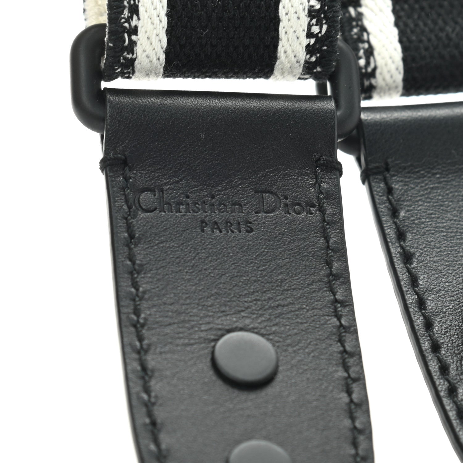 Christian Dior Canvas Embroidered Shoulder Strap Black Ultramatte 4 of 5