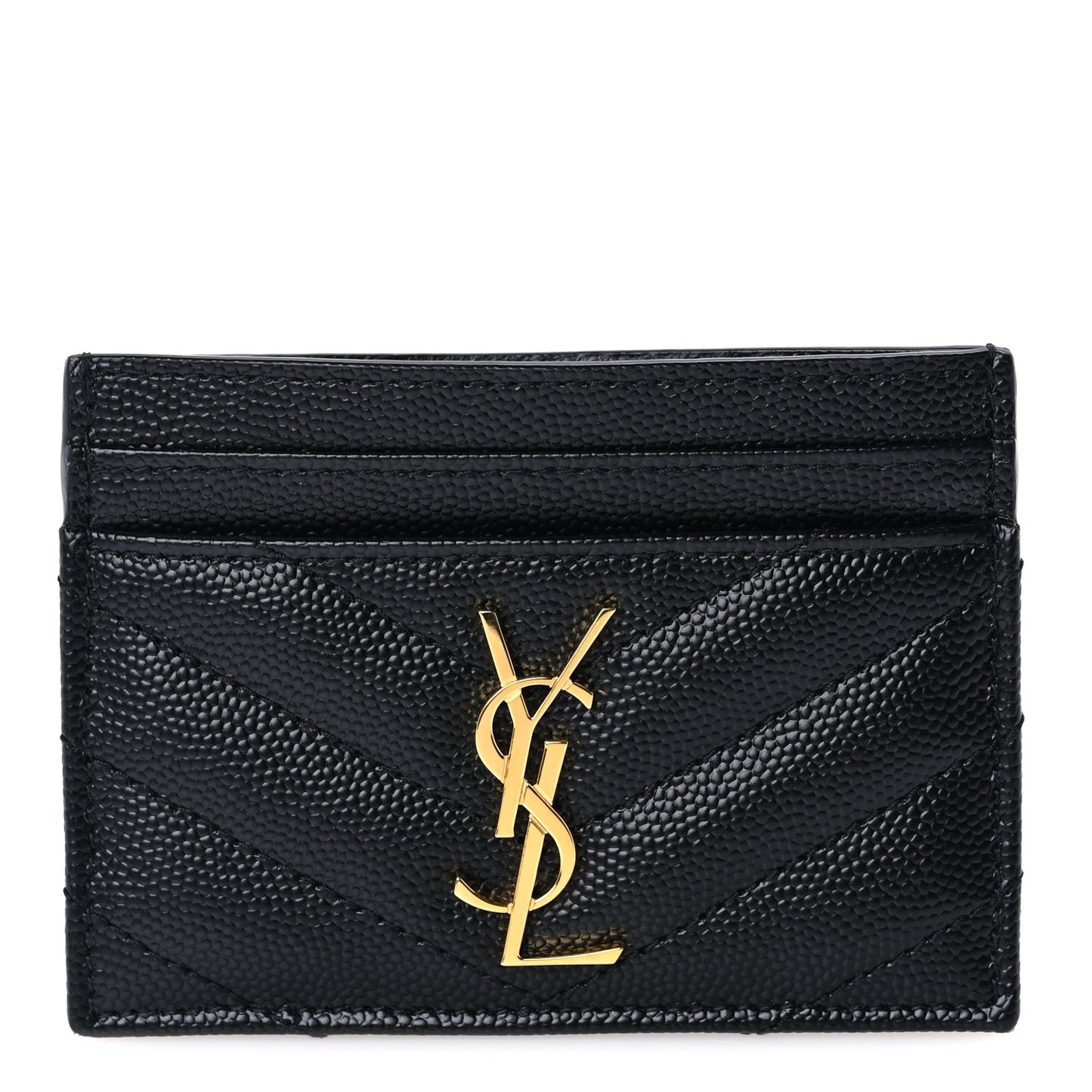 Grain De Poudre Matelasse Chevron Cassandre Credit Card Case Black