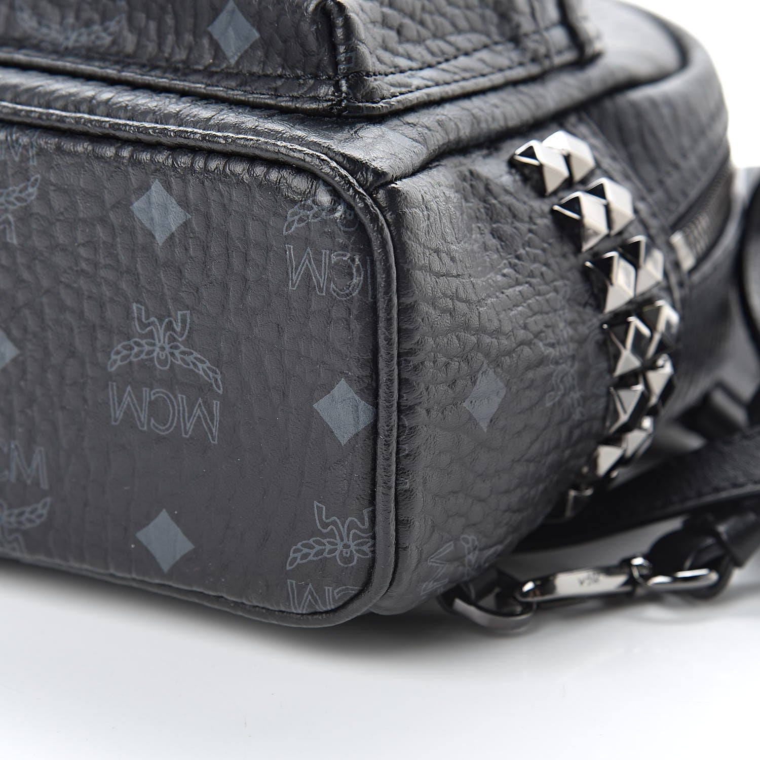 MCM Visetos Studded X-Mini Bebe Boo Backpack Black 10 of 10