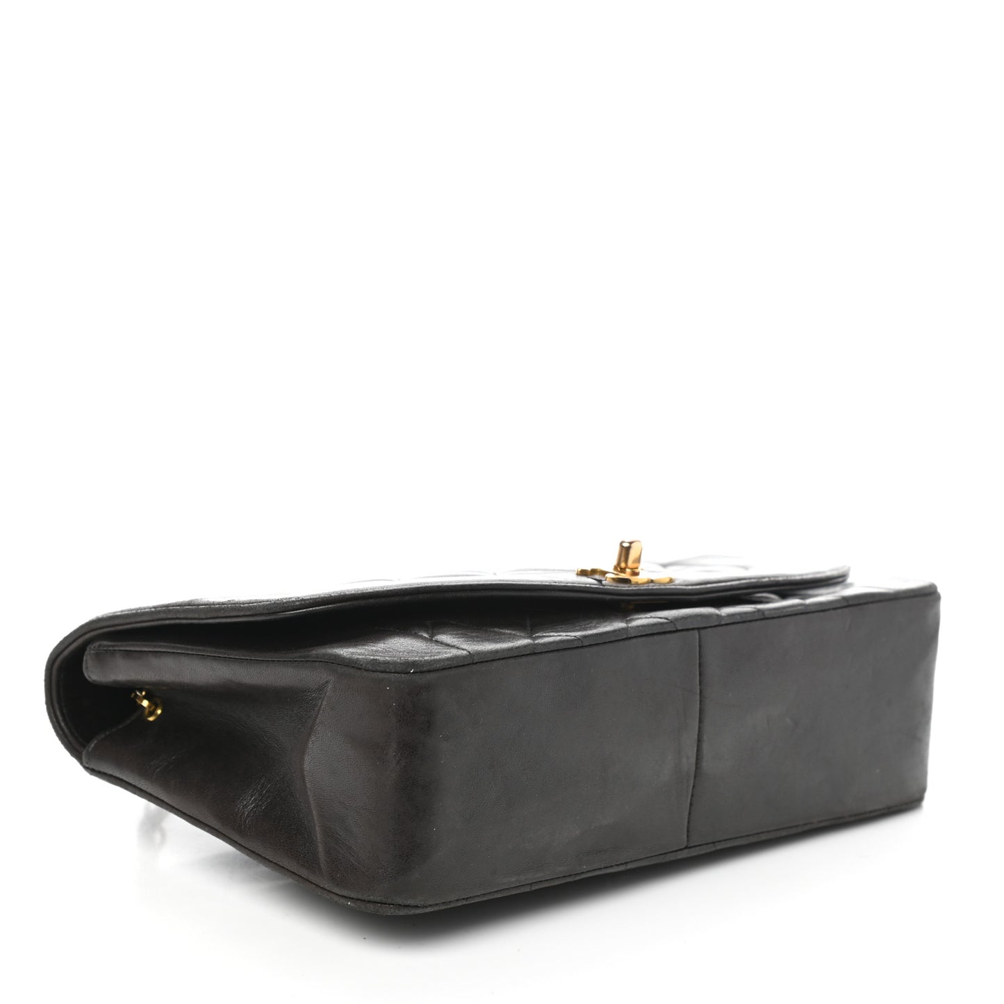 Lambskin Quilted Medium Single Flap Brown