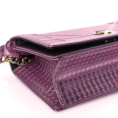 Christian Dior Metallic Patent Micro-Cannage Small Diorama Flap Bag Hyper Pink 7 of 8