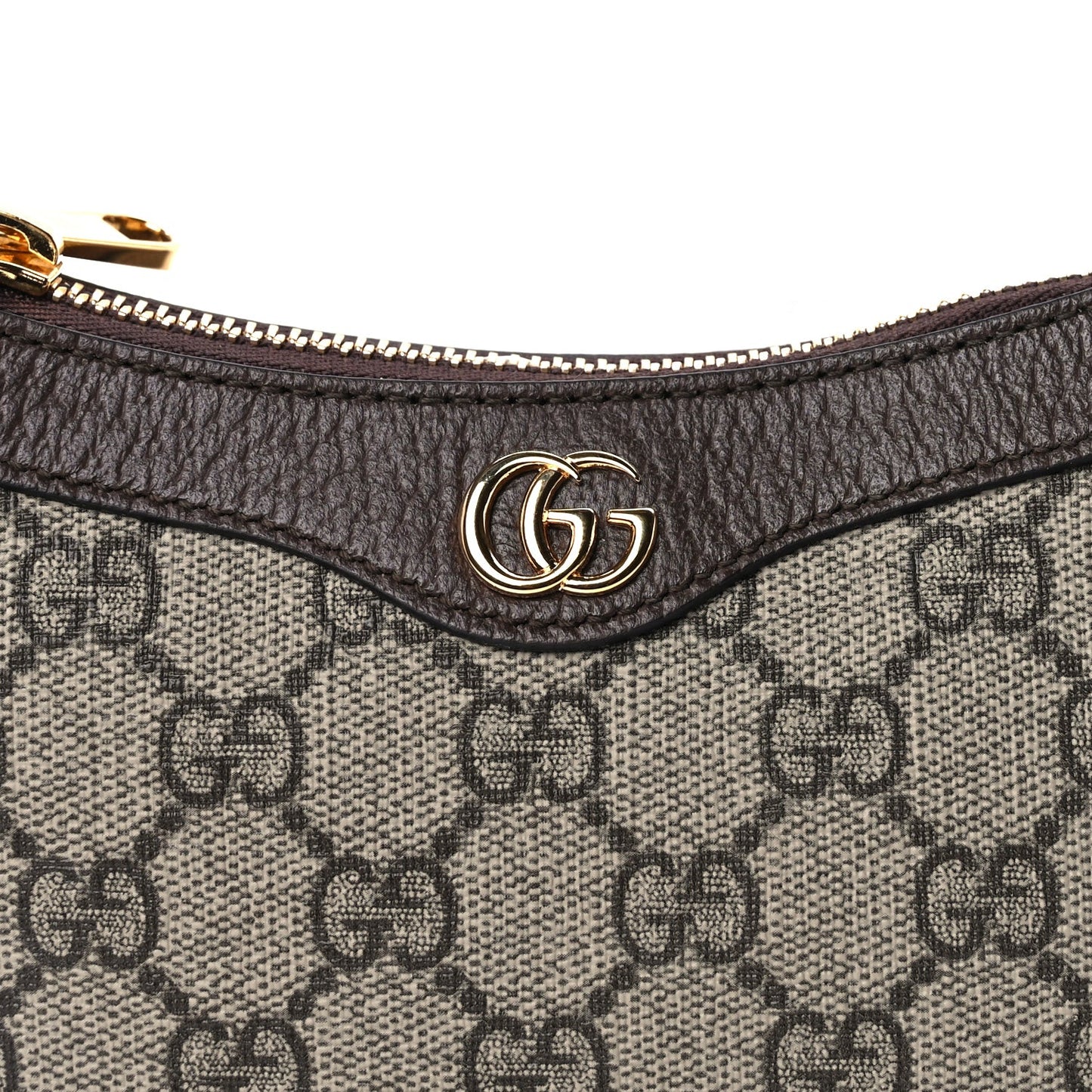 GG Supreme Monogram Textured Dollar Calfskin Mini Ophidia Chain Bag Beige Ebony