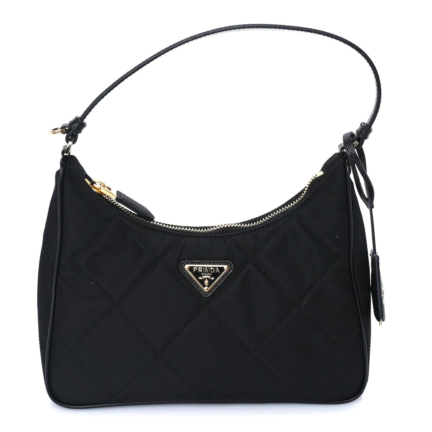 Re-Nylon Saffiano Quilted Mini Re-Edition 2005 Bag Black