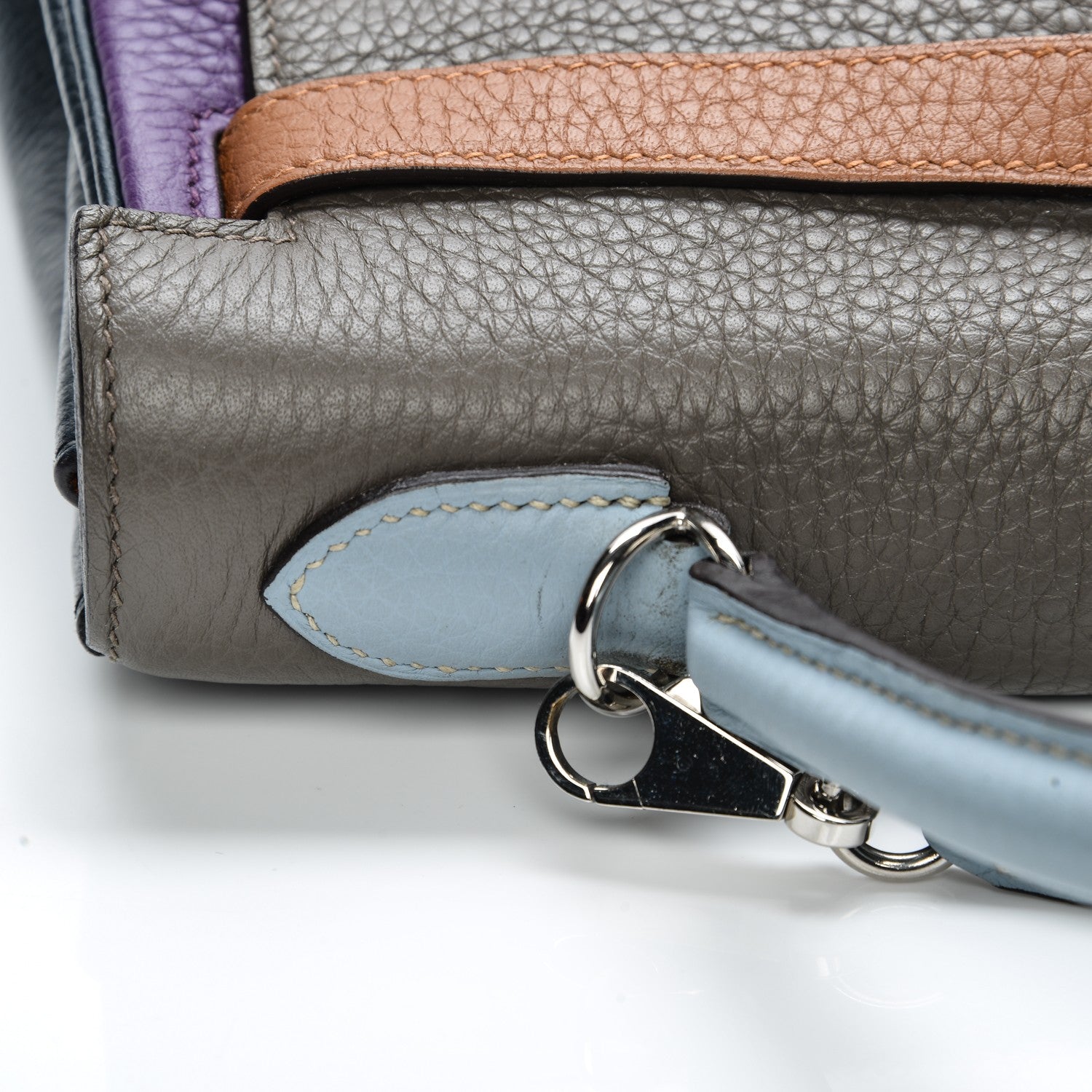 Hermes Taurillon Clemence Arlequin Kelly Retourne 32 Ultraviolet Etain 10 of 30