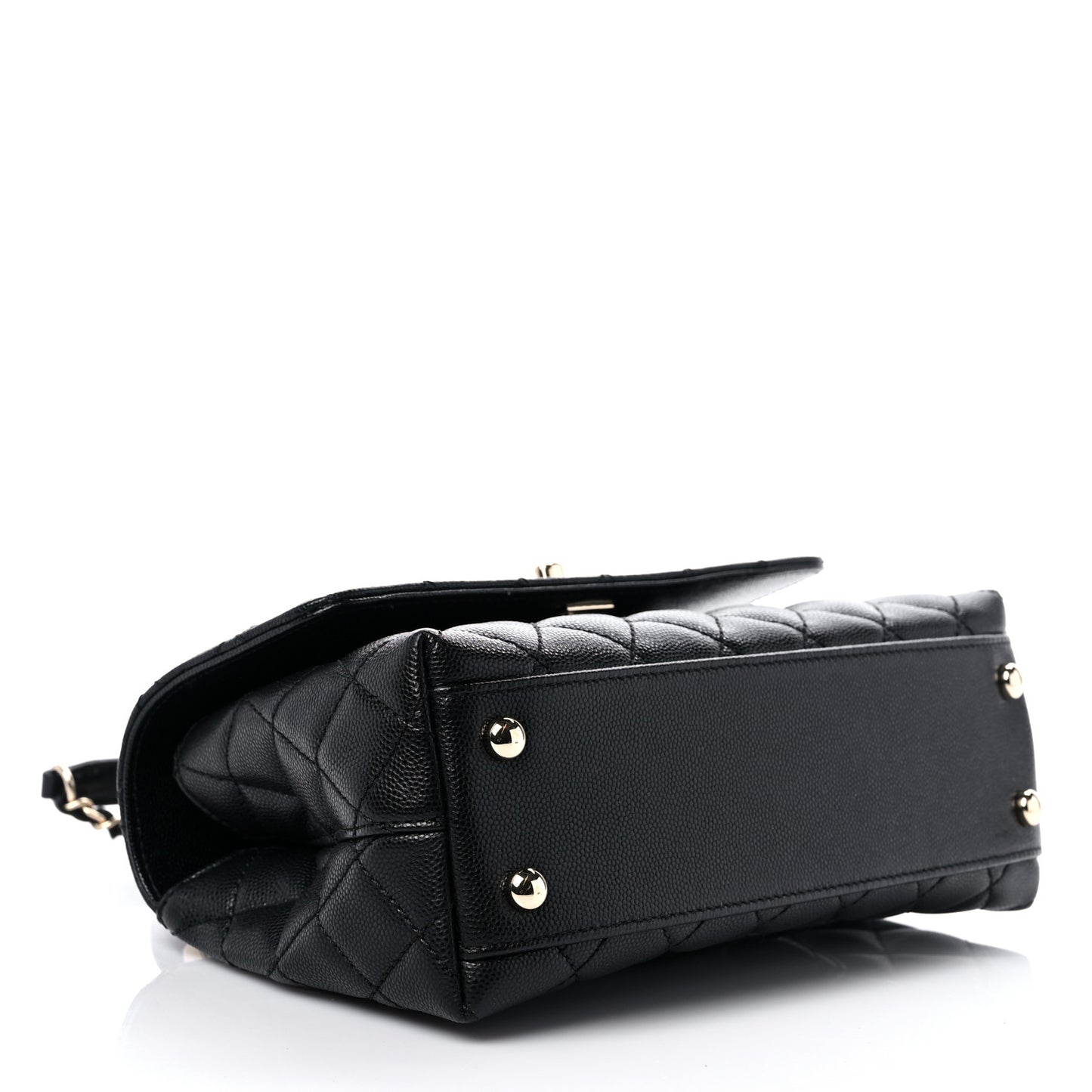 Caviar Quilted Mini Coco Handle Flap Black