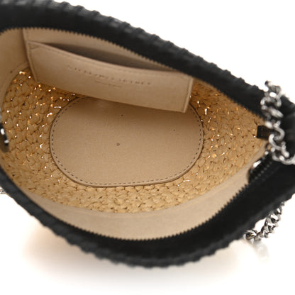 Stella McCartney Raffia Falabella Small Half & Half Shoulder Bag Black 5 of 10