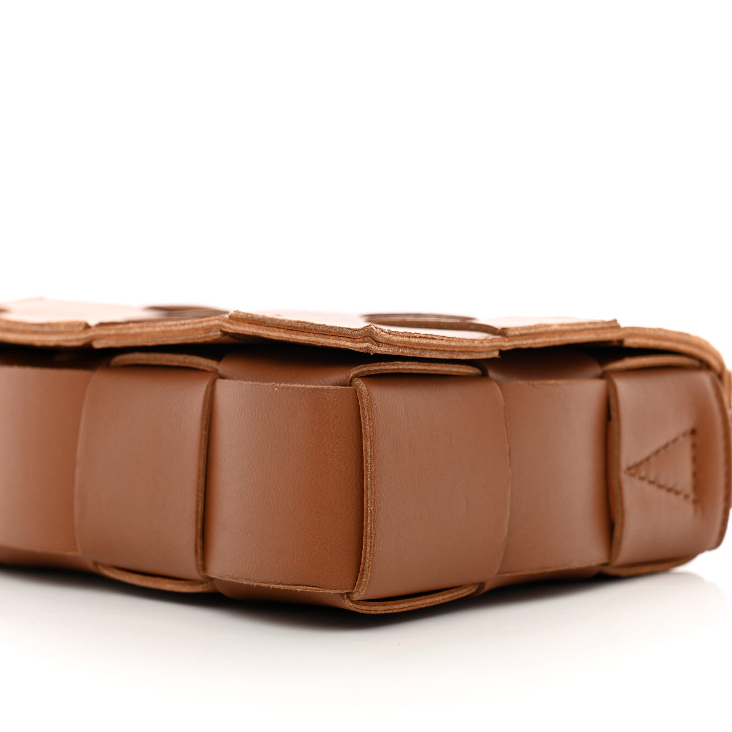 Bottega Veneta Lambskin Maxi Intrecciato Cassette Crossbody Bag Caramel 9 of 10