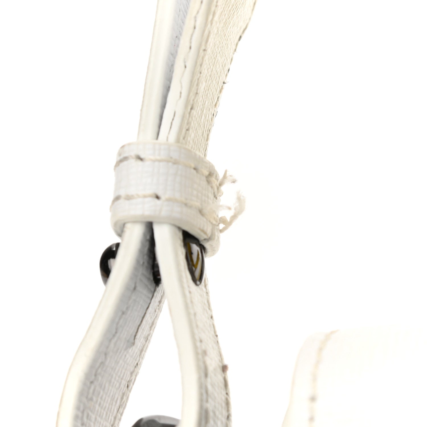 Off-White Saffiano Striped Diag Binder Flap Bag White Black 13 of 14