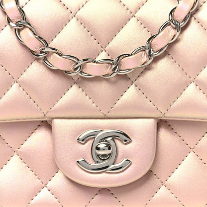 Chanel Iridescent Calfskin Quilted Mini Square Flap Pink 9 of 11