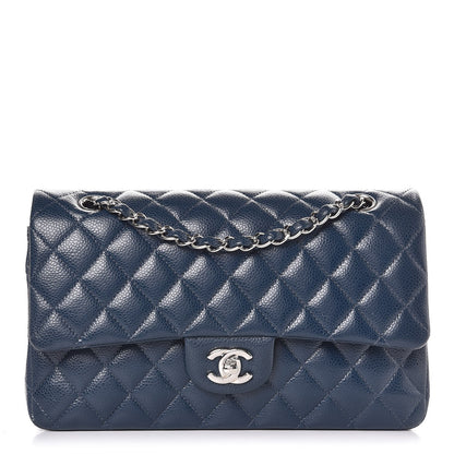 Chanel Caviar Quilted Medium Double Flap Navy 2 of 14