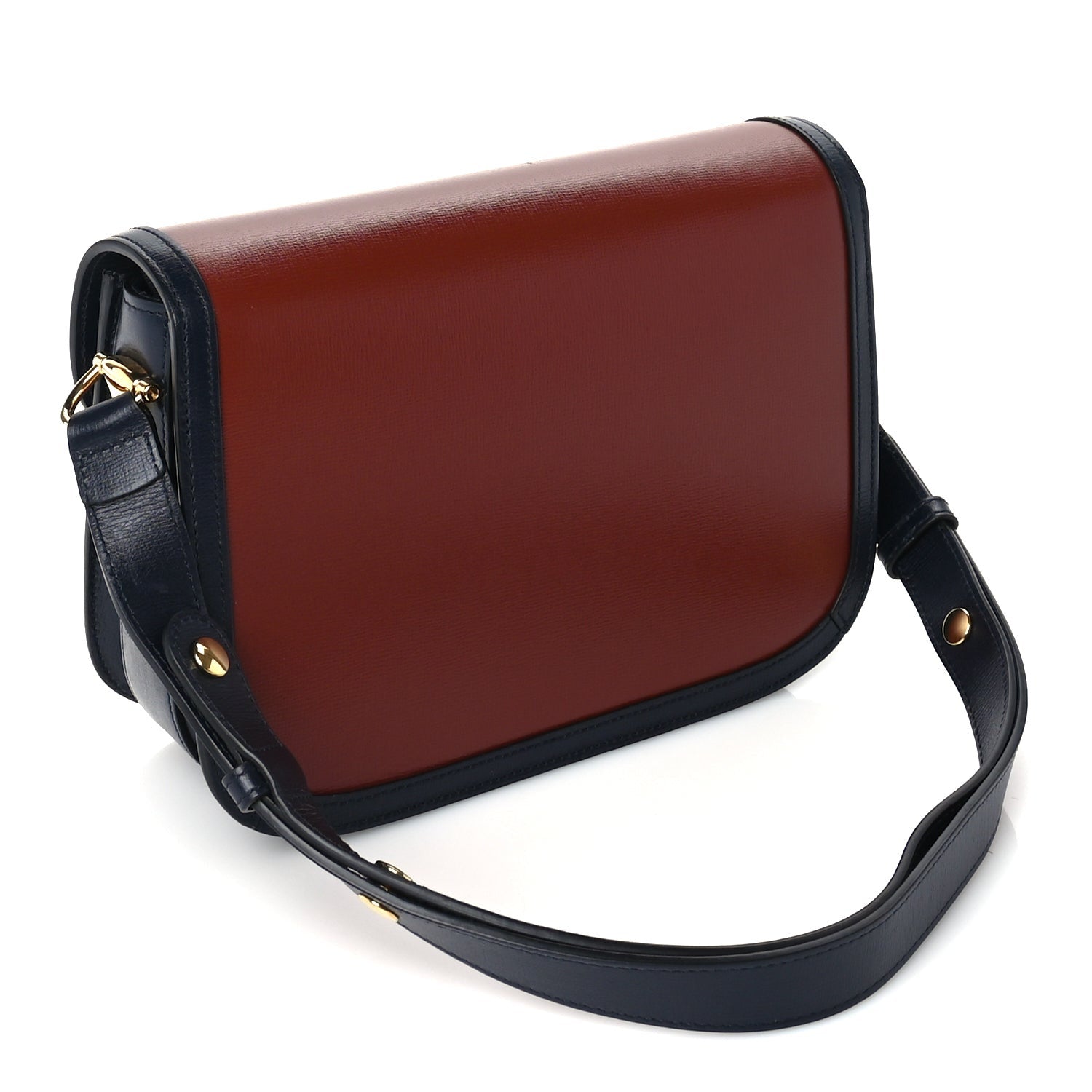 Gucci Azalea Calfskin Tri-Color Horsebit 1955 Shoulder Bag New Cherry Red Sun Oil Blue 2 of 8