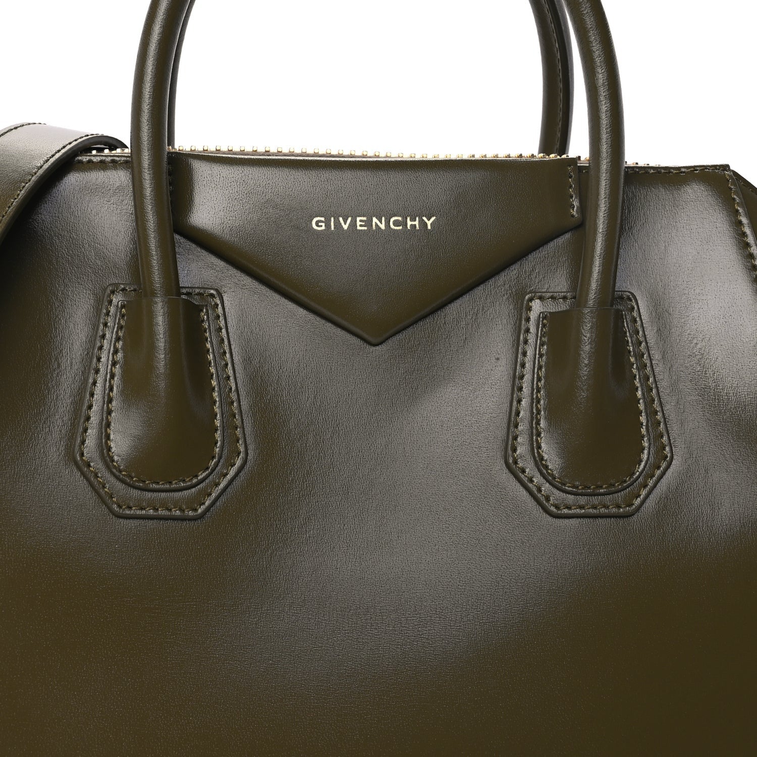 Givenchy Shiny Lord Calfskin Small Antigona Dark Khaki 6 of 8