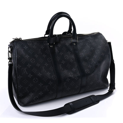 Louis Vuitton Monogram Eclipse Keepall Bandouliere 45  Black 2 of 8