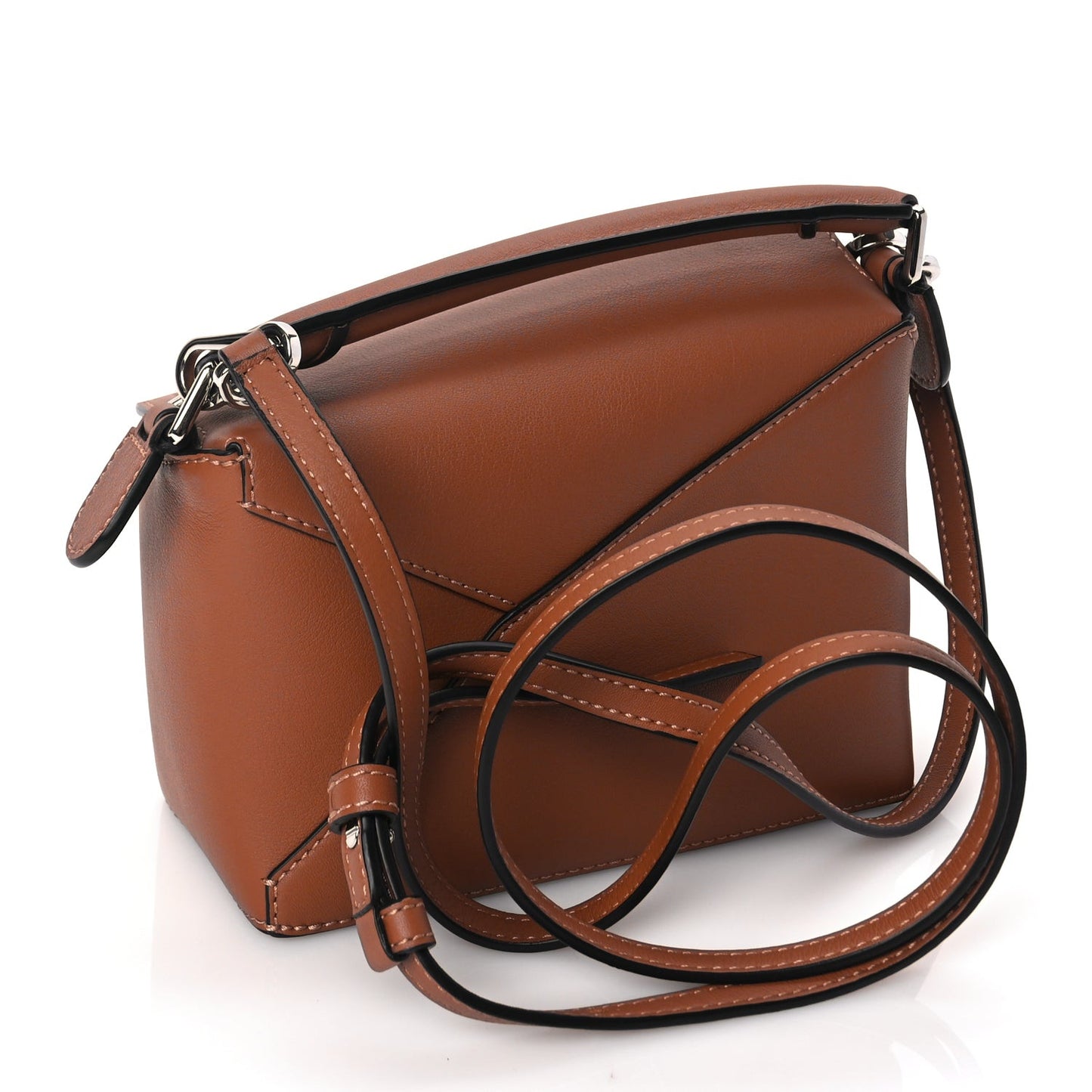 Calfskin Mini Puzzle Edge Bag Tan