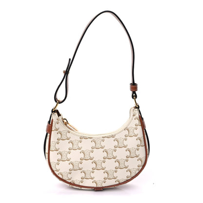 Celine Canvas Calfskin Mini Ava Triomphe Shoulder Bag White 1 of 8