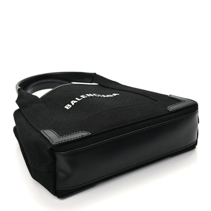 Balenciaga Cotton Canvas Calfskin Navy Cabas XS Black 4 of 10
