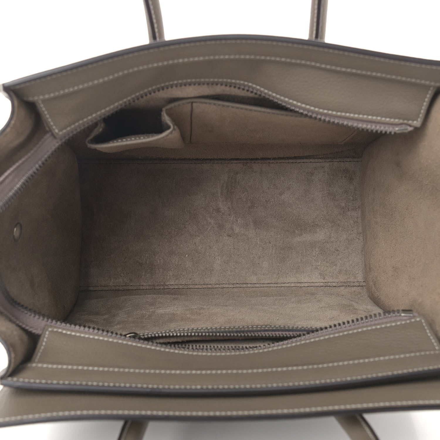 Celine Drummed Calfskin Micro Luggage Souris 5 of 11