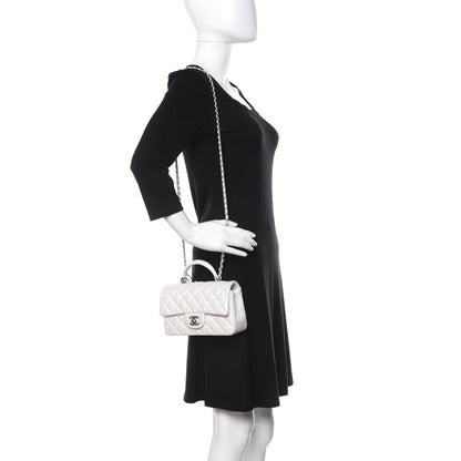 Chanel Iridescent Caviar Quilted Mini Top Handle Rectangular Flap White 2 of 10