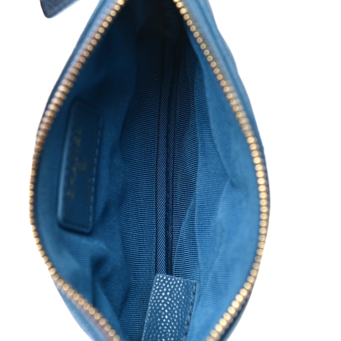 Caviar Quilted Small Cosmetic Case Blue
