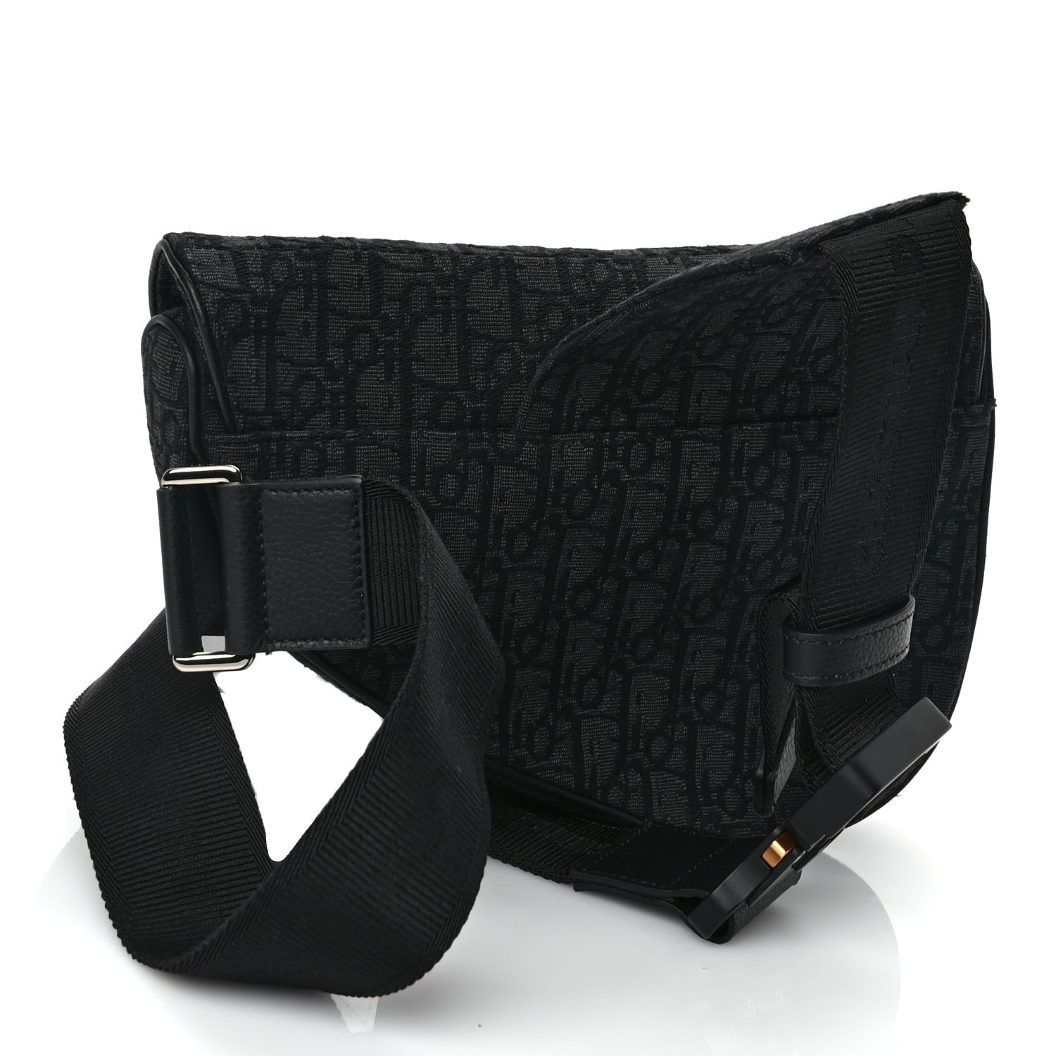 Christian Dior Oblique Mens Saddle Bag Black Blue 2 of 8