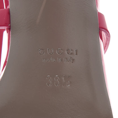 Gucci Patent Bright Bit Ankle Cuff Sandals 38.5 Shocking Pink 7 of 7