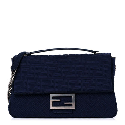 Fendi Technical Fabric FF Large Chain Baguette Marino 1 of 10