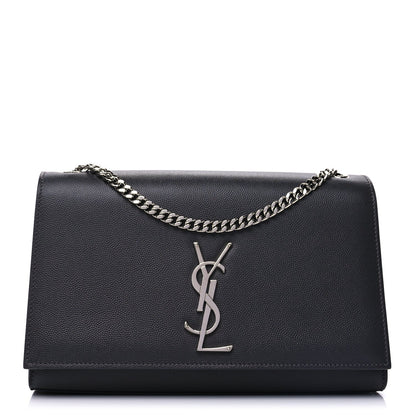 Saint Laurent Grain De Poudre Medium Classic Monogram Kate Satchel Fog 1 of 9