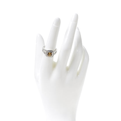 David Yurman Sterling Silver Diamond Citrine 7mm Petite Albion Ring 54 7 2 of 5