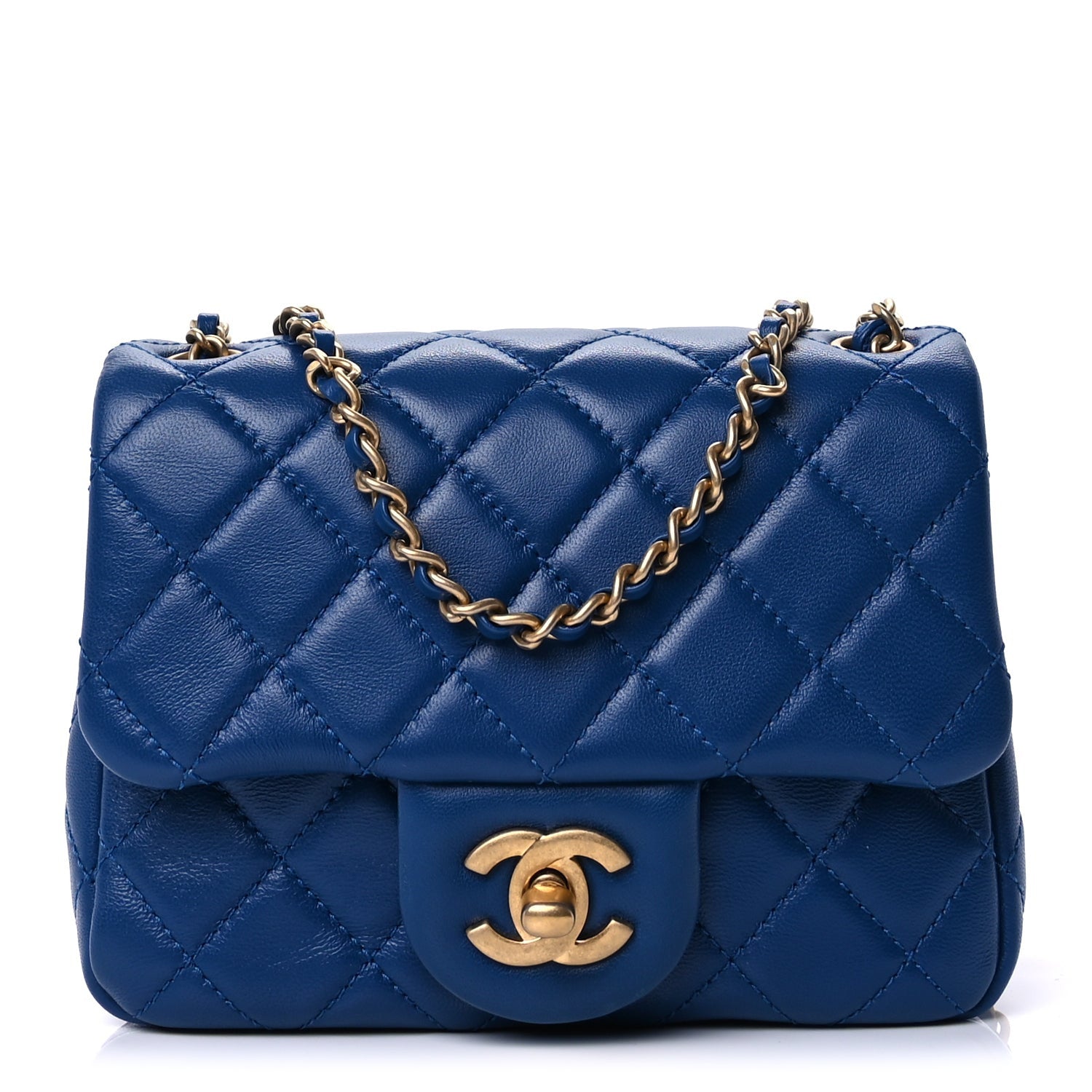 Chanel Lambskin Quilted Mini Pearl Crush Flap  Blue 2 of 10