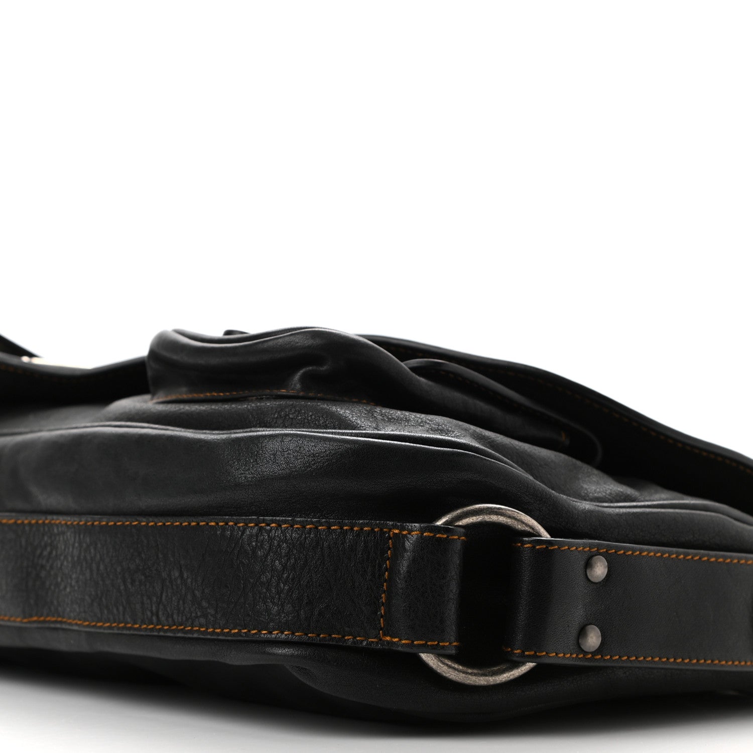 Christian Dior Calfskin Medium Gaucho Double Saddle Bag Black 20 of 21